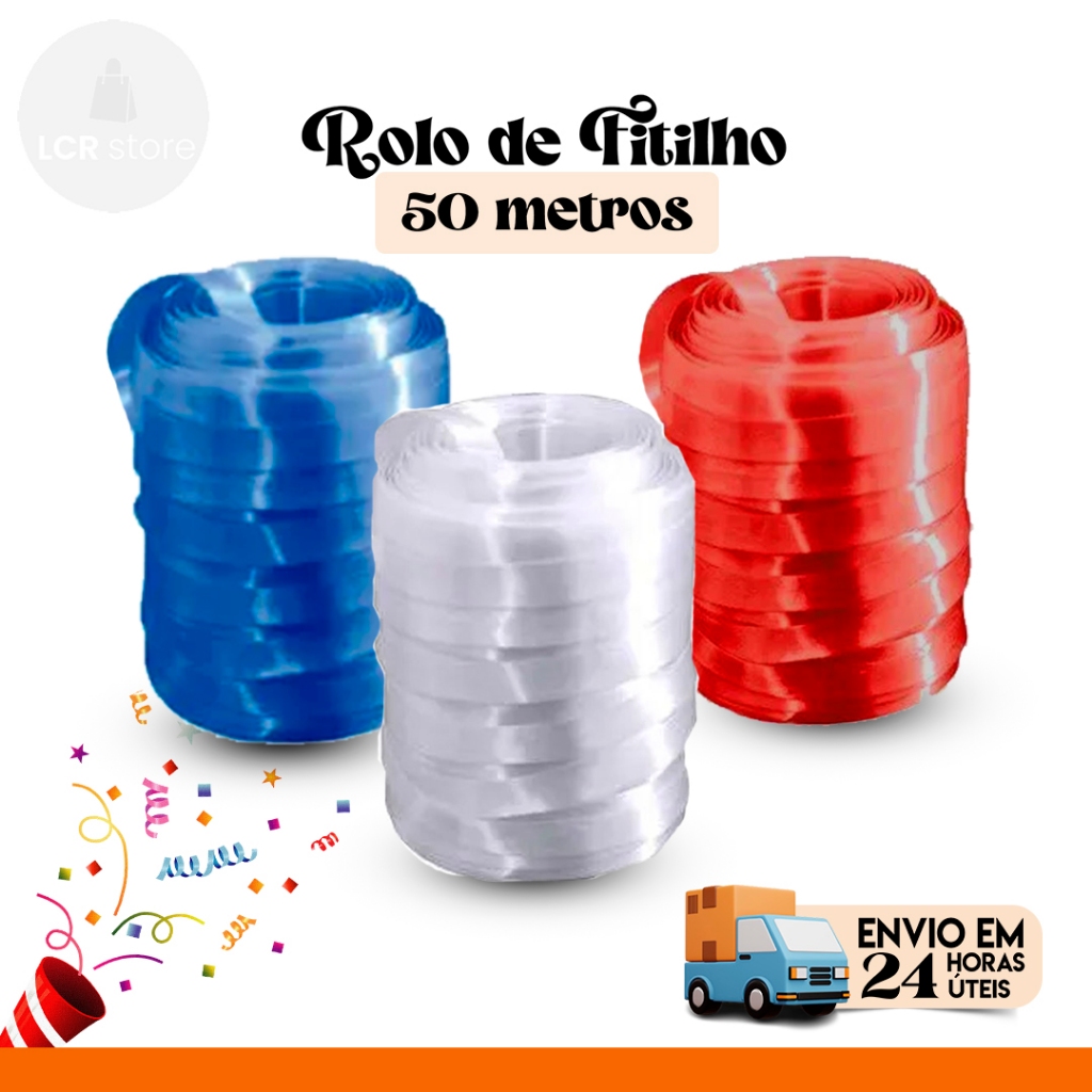 Fitilho Para Amarração Festa Artesanato Embalagem Presentes 50 mts x 5 ...