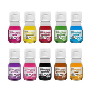 10un CORANTE LÍQUIDO ALIMENTÍCIO MIX 10ml DIVERSAS CORES