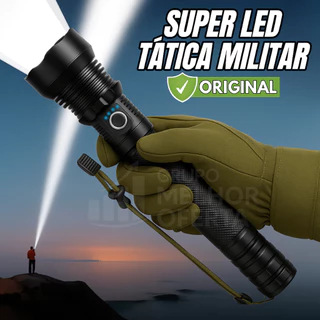 Lanterna Tática Militar Super Potente LED Original 2 baterias a prova d