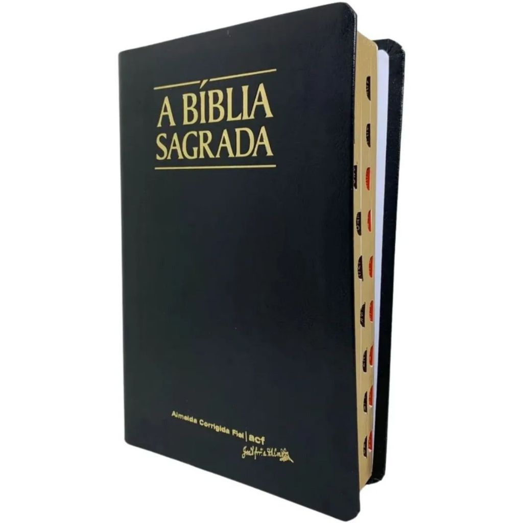 Bíblia Sagrada Almeida Corrigida Fiel Acf Letra Gigante Luxo 3120 Preta ...