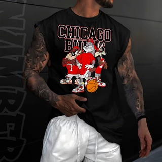 Camiseta regata machao oversized masculino basquete chicago retro vintage Longline algodao unissex