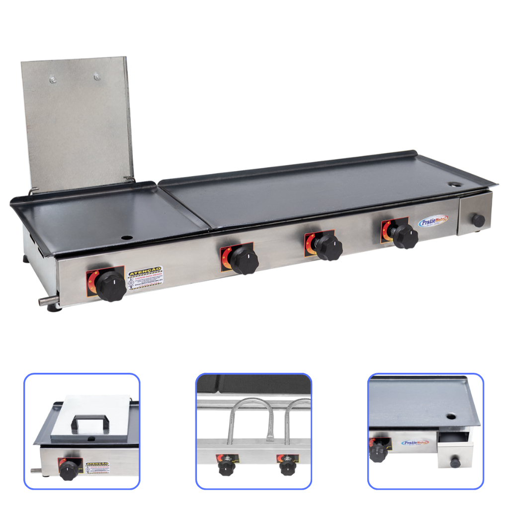 Chapeira Industrial Com Prensa 97x30 Lanches Porções Chapa P