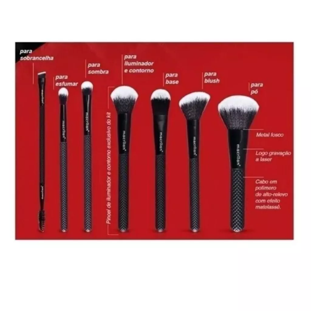 Kit 7 Pinceis Profissionais Mcrilan