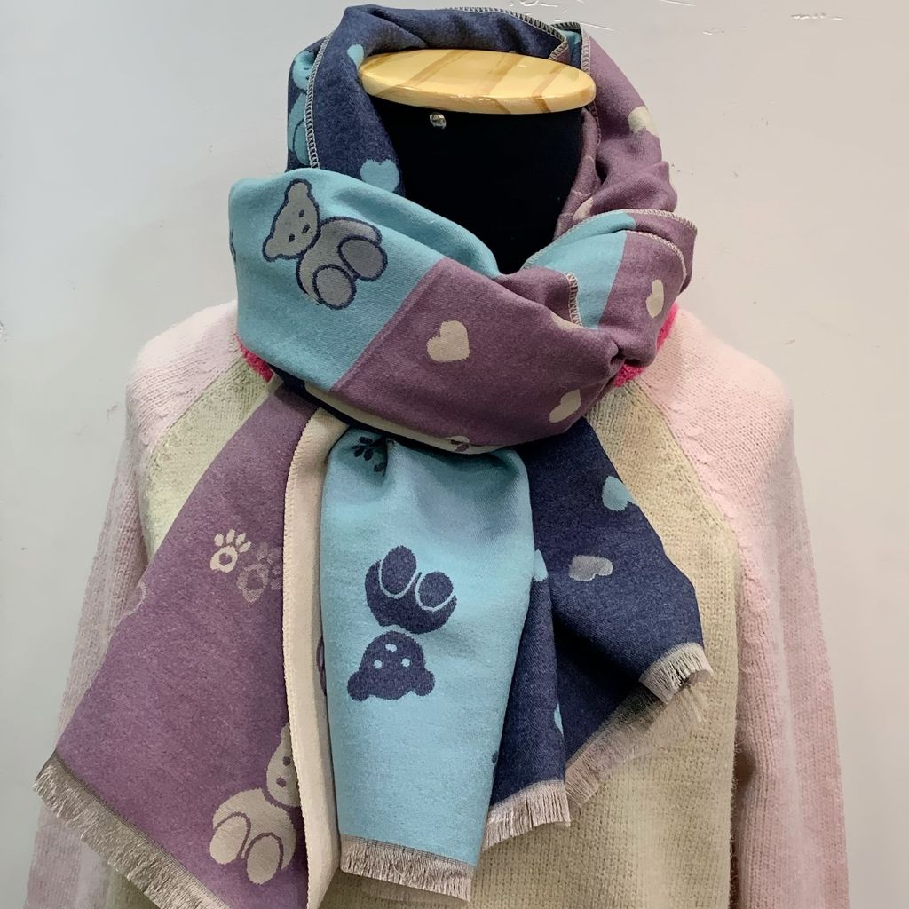 Cachecol Feminino Grande De Ursinho Porquinho Moda Europa Lenço ...