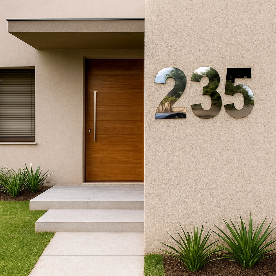 Kit 3 Números De Aço Inox Brilhante 15cm Corte A Laser Resistente