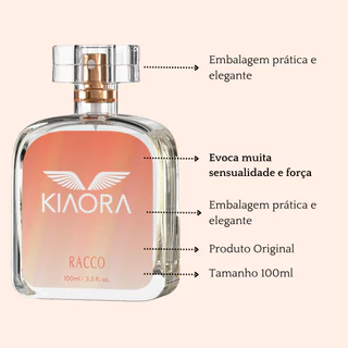Perfume Deo Colônia Feminina Kiaora Sensual Forte Fixação Mulher Floral Oriental Frutal Racco 100ml