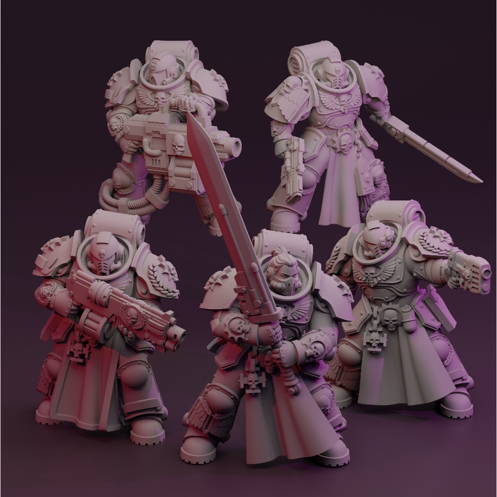 Miniaturas Warhammer 40k Space Marines Soldados - Impressão 3D