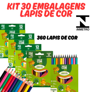 Kit 30 Embalagens Mini Lápis de Cor Leo&Leo 360 Lápis Linha Eco Escolar Para Colorir Papelaria6 em Oferta na Shopee