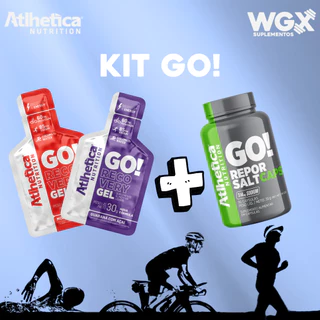 Kit GO! Repor Salt 30 Capsulas + Recovery Gel - Gel Carb - Caixa com 10 sachês - Atlhetica Nutrition