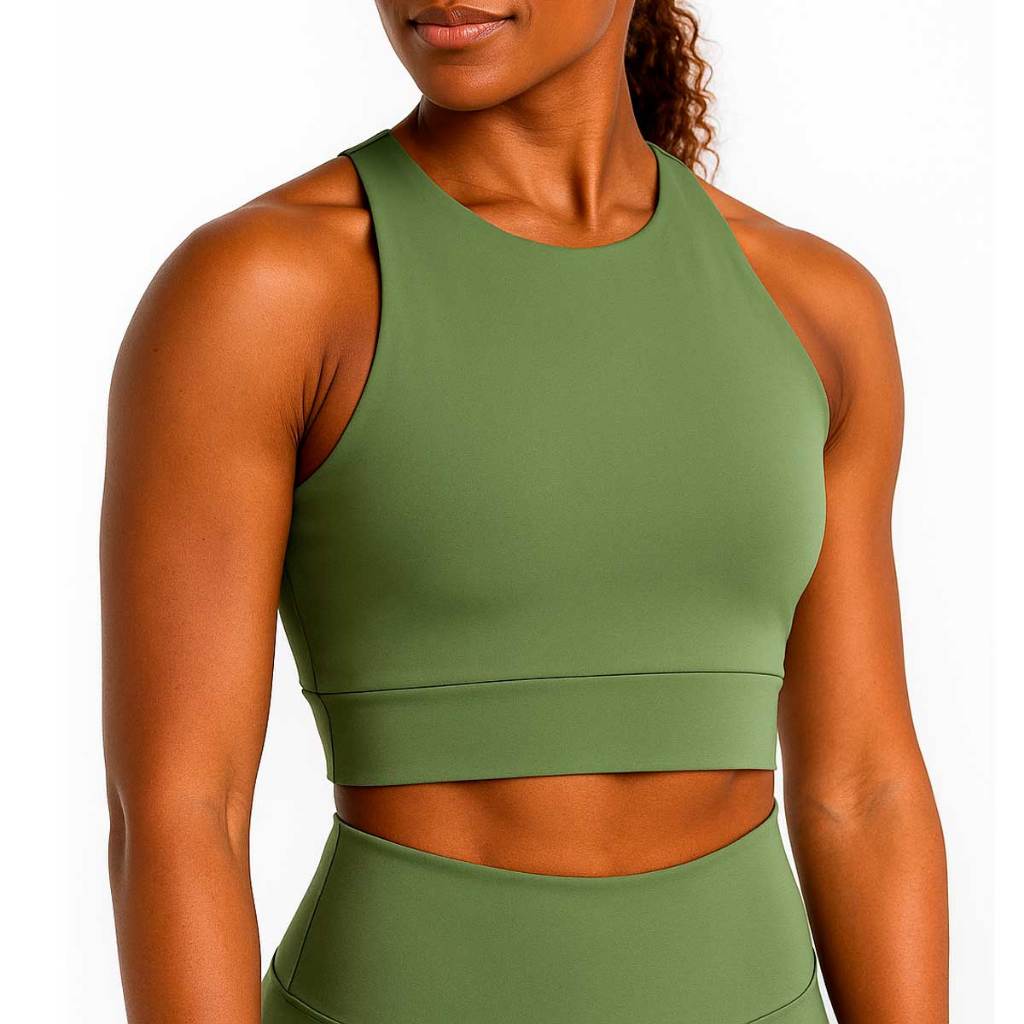 Top Cropped Para Academia e Corrida Alta Sustentação de Compressão ...