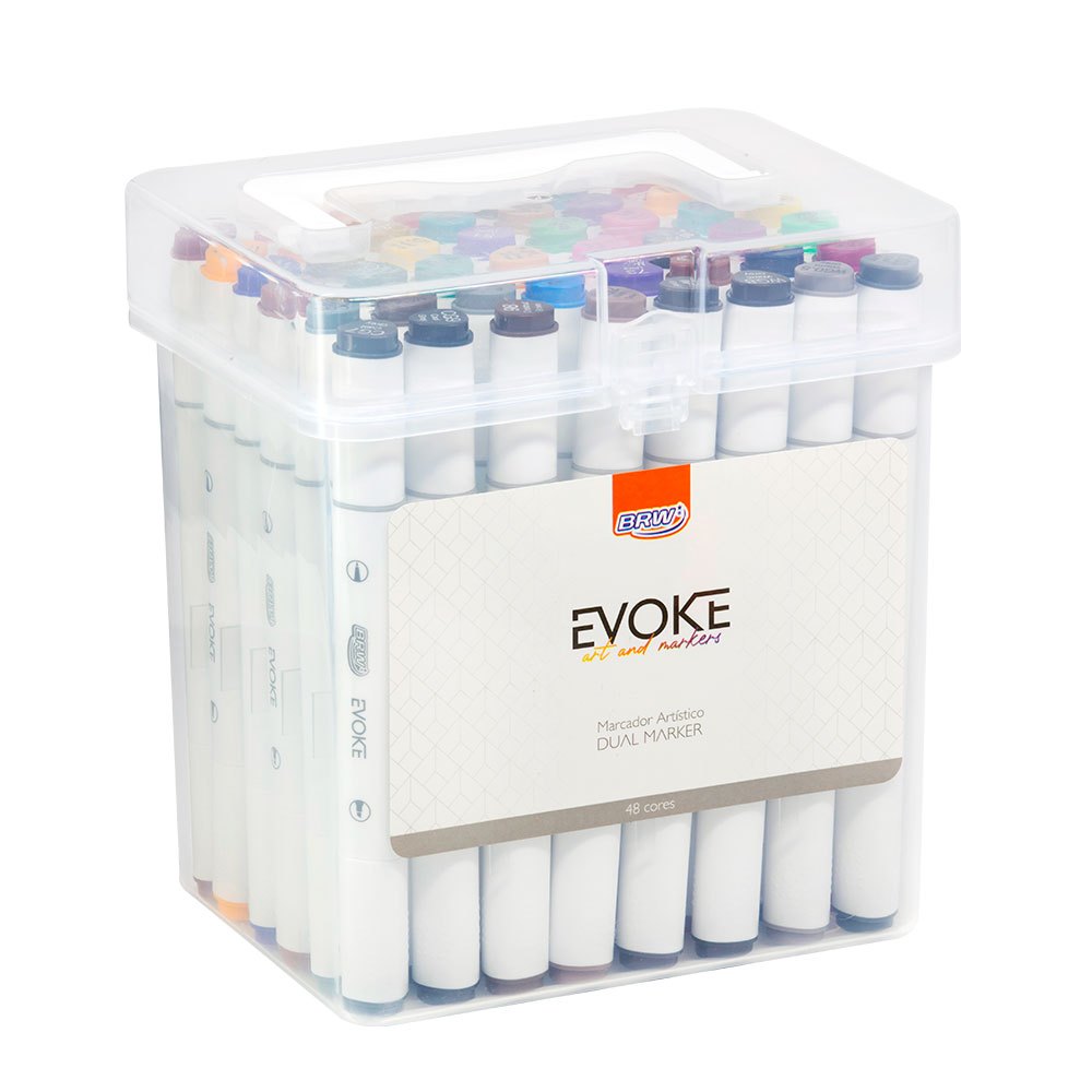 Marcador artístico Evoke dual marker estojo com 80 cores (ohuhu