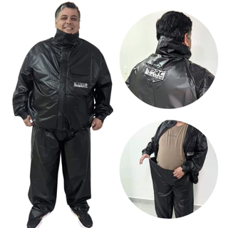 Capa De Chuva Plus Size Motoqueiro Pvc Impermeável Motoboy