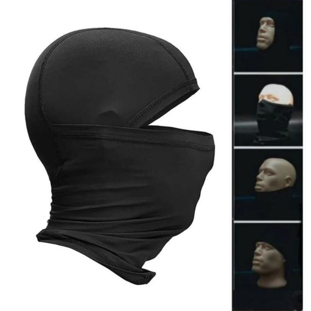 Touca Balaclava Articulada Preta Unissex Touca Ninja Peluciada para Frio Andar de Moto