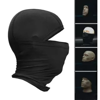 Touca Balaclava Articulada Preta Unissex Touca Ninja Peluciada para Frio Andar de Moto