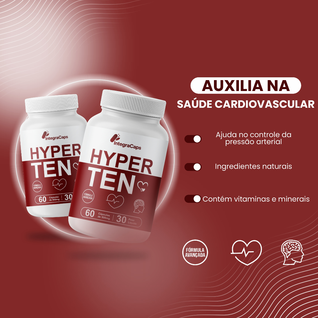 1x Hyperten Premium P/hipertensão - Hyper Ten 60 Cápsulas | Shopee Brasil