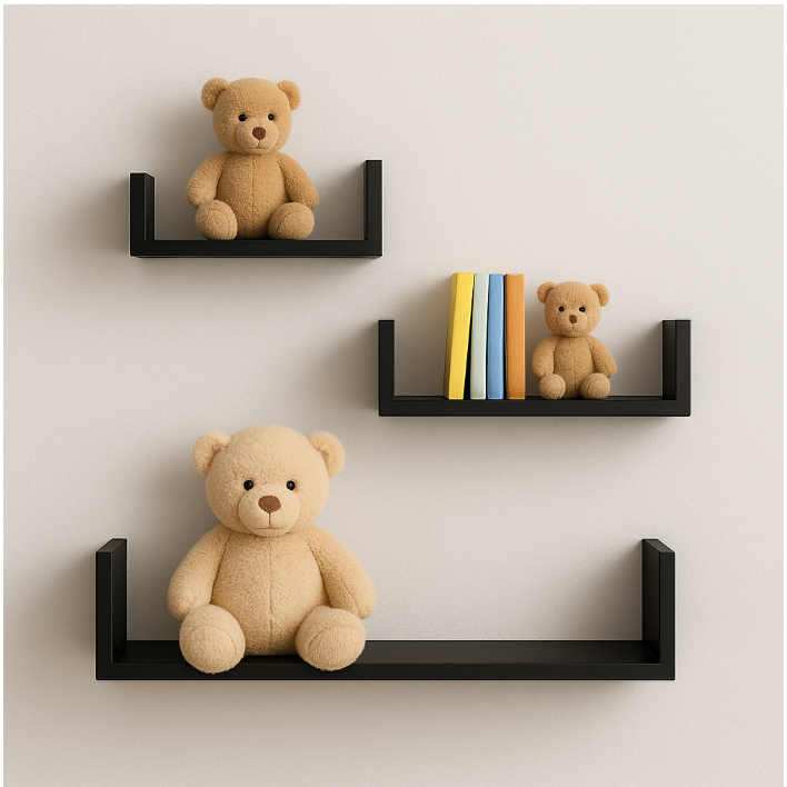 kit 3 Nicho prateleira para banheiro 20 30 40 sala quarto e cozinha  Preto ou Branco suspensa Envio imediato