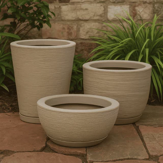 Kit 3 Vasos decorativo Bojo Diamante 3D Bacia Escovada Para Plantas Jardim Casa com prato coletor
