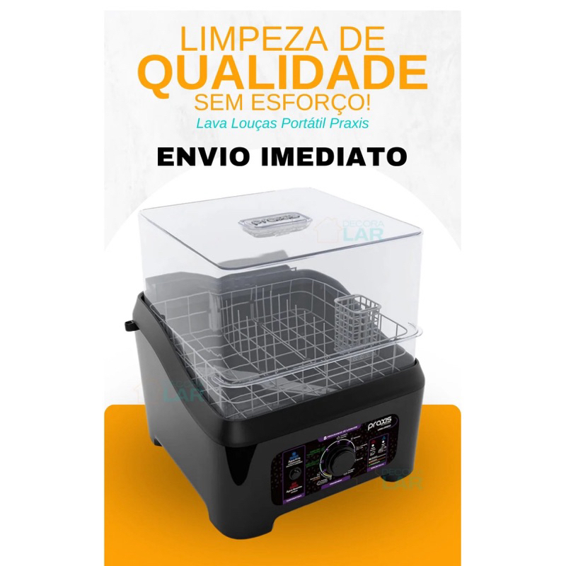 Lava Louças Praxis Portátil LLPP Semi-Automática 127V Preto