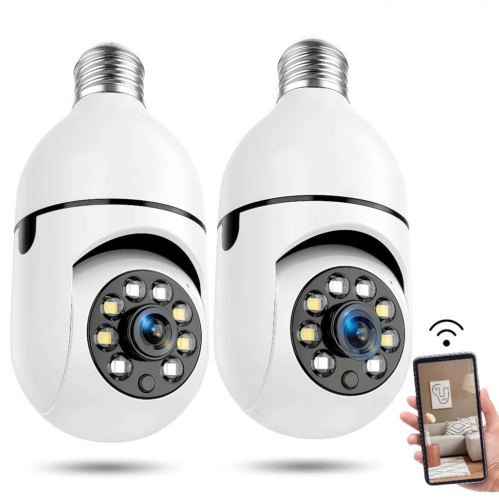 Câmera Segurança 360 Infravermelho Sem Fio Wifi Mini IP Câmera