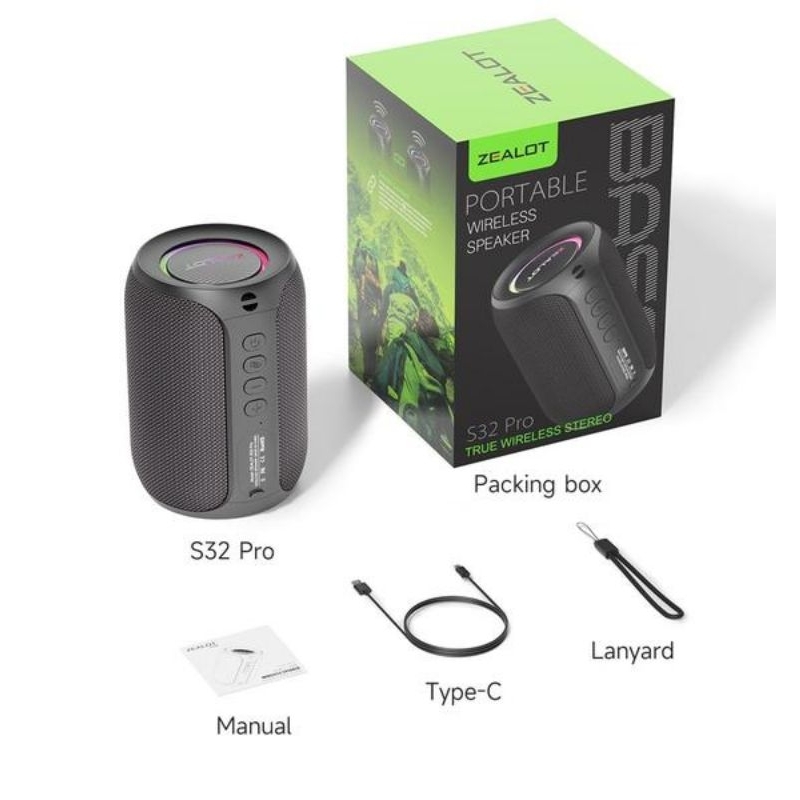 Zealot S32 Pro 15W Alto-falante portátil Bateria 3000mAh | Shopee