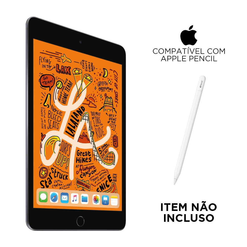 Apple iPad Mini 5 64GB 3GB Ram Tela 7.9' Câmera 8Mp Seminovo