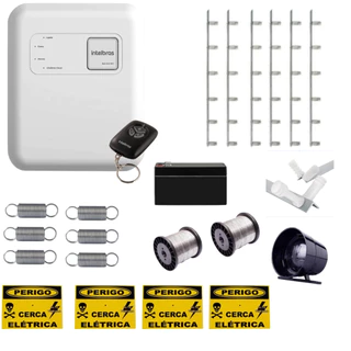 Kit Cerca Elétrica Intelbras p/ 80m com Central ELC 5001 + Hastes Estrela 6 Isoladores