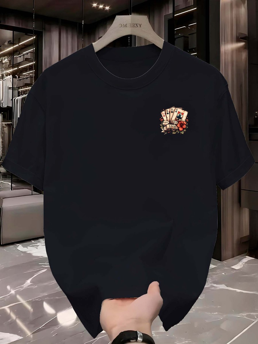 Camiseta Manfinity Luck T-Shirt Masculina Camisa Street Wear 100% Algodão