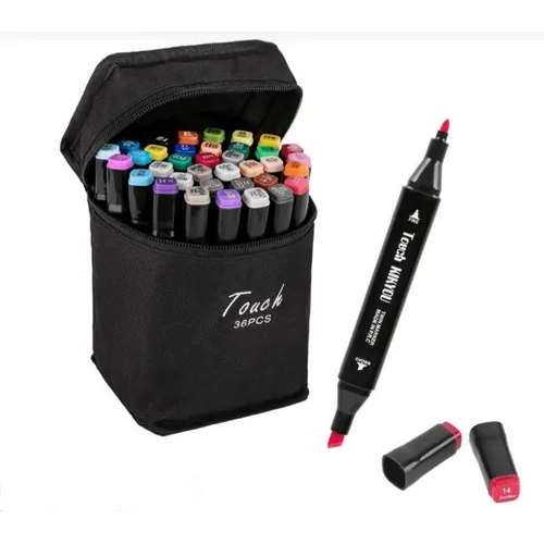 Canetinhas Touch 36 Cores – Dupla Ponta Brush + Chisel, Tinta à Base de ...