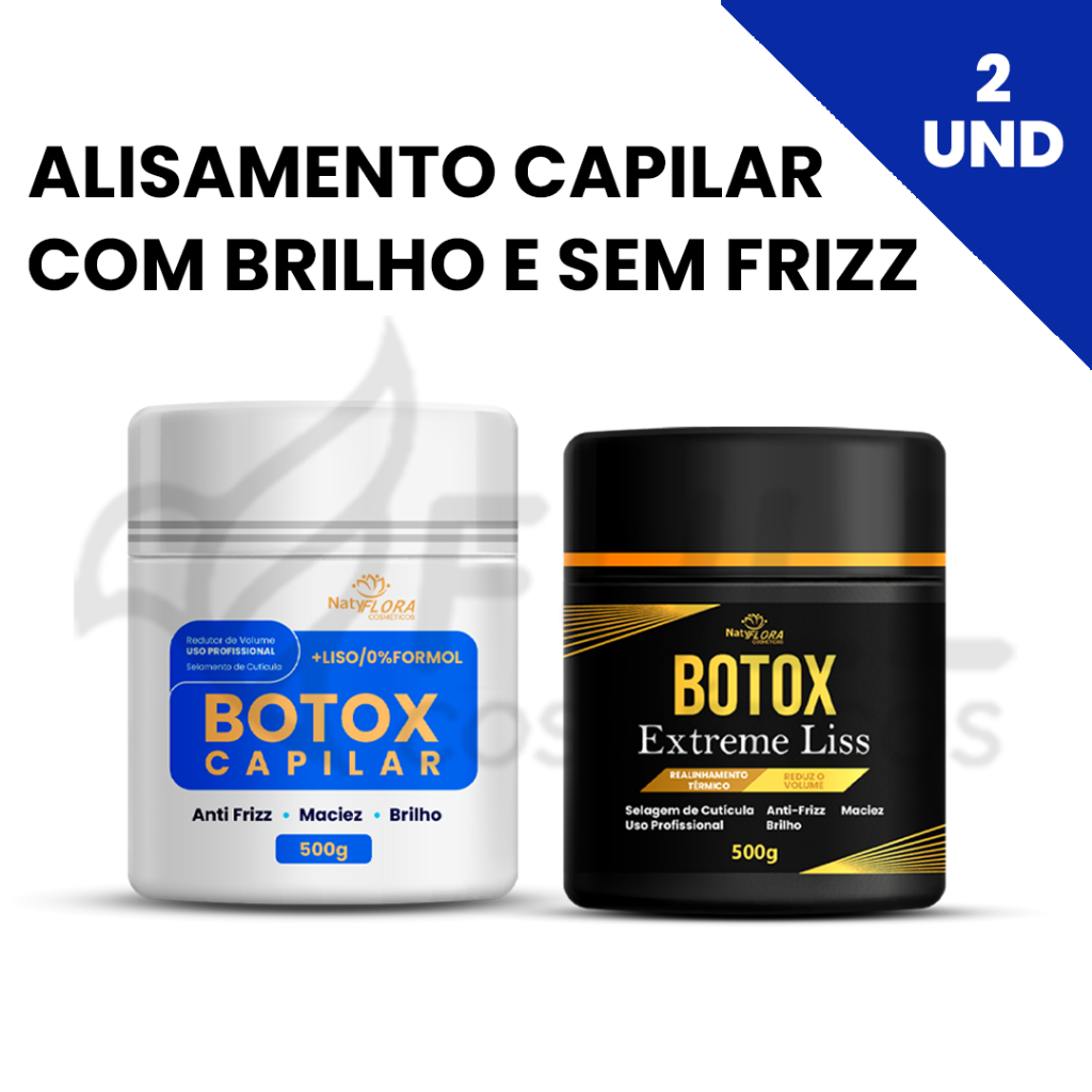 Kit Botox com Formol + Botox Sem Formol 500g Alisamento e Tratamento na ...