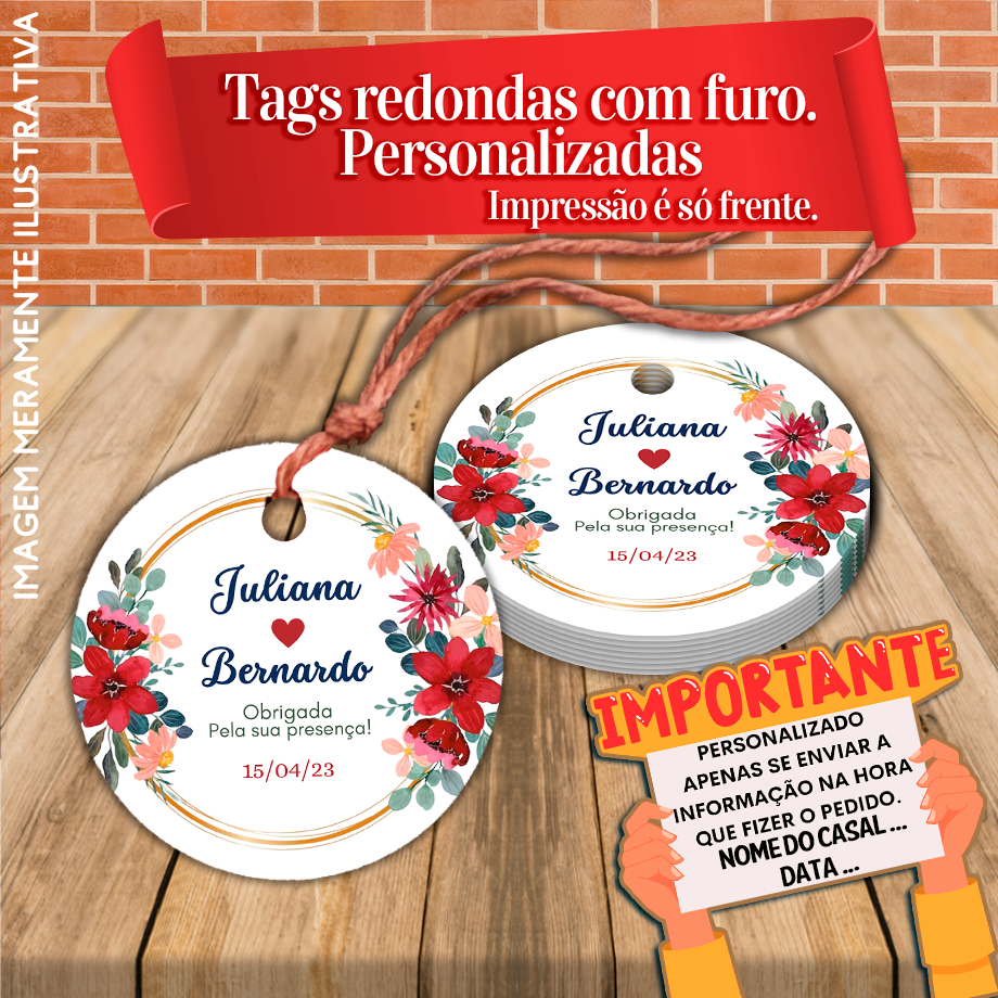 Tags Redondas Personalizadas Borboletas e Floral Lilás - Rosa ...
