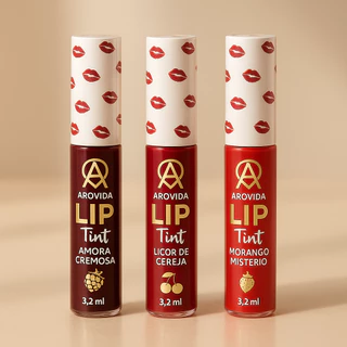 1 Unidade ou Kit com 3 Batom Lip Tint Sortido Longa Duração - Arovida em Oferta na Shopee