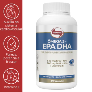 ÔMEGA 3 EPA DHA 540MG EPA / 360MG DHA - VITAFOR (60, 120 E 240 CAPS)