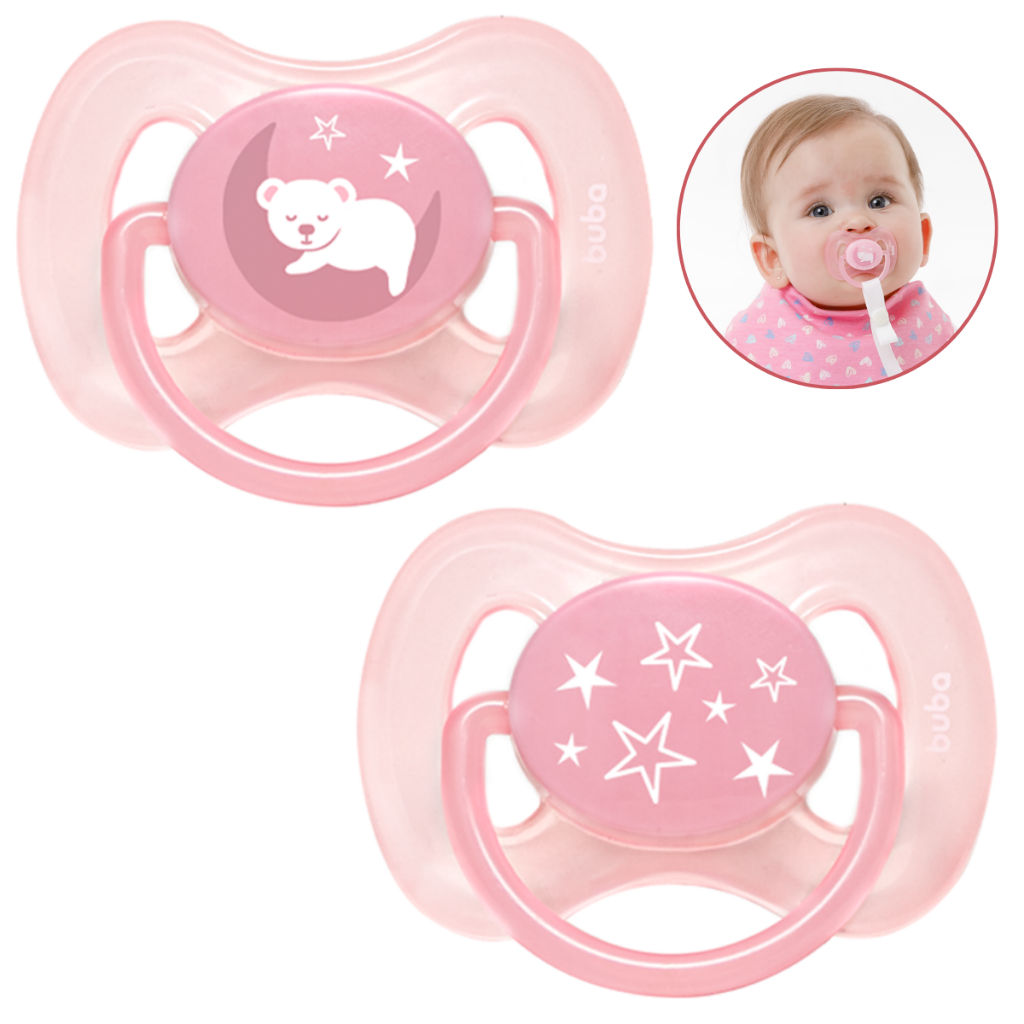 Chupeta Comfort Recém Nascido da Buba de Silicone 0 a 6+ Meses com Bico ...