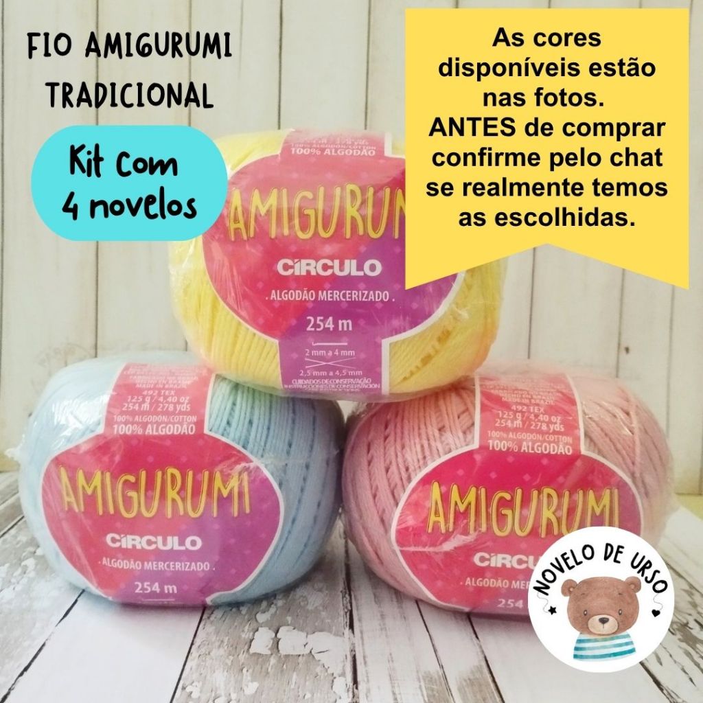 Kit Fio AmigurumiTradicional com 4 unidades | Shopee Brasil
