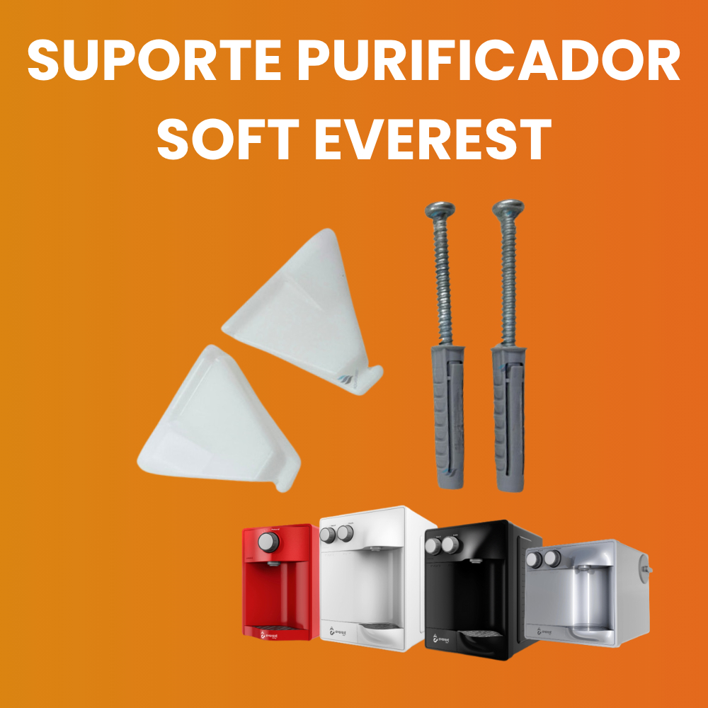 Suporte Parede Purificador de Água Soft Everest Compatível Soft Plus, Soft Star, Soft Fit, Soft Slim