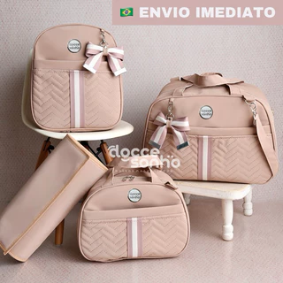 bolsa maternidade com 4 peças para bebê menino e menina, mala maternidade com alta elegância (AD 4P) em Oferta na Shopee