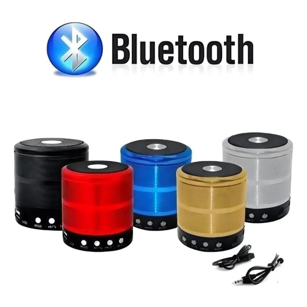 Mini Caixa Caixinha De Som Portátil Bluetooth USB Bateria Recarregavél Amplificada WS-887