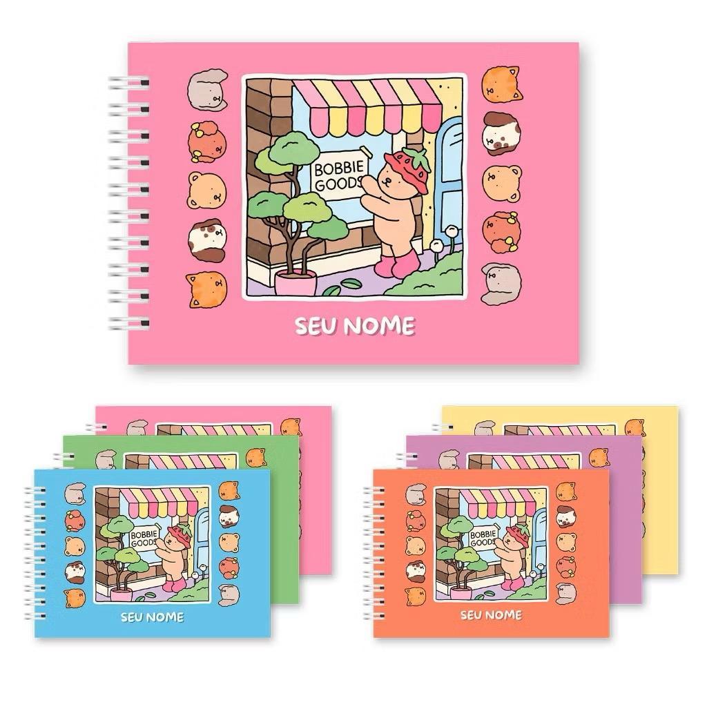 Caderno Livro de colorir Bob Good Capa Dura 100 Folhas 180g Rosa e Azul ...