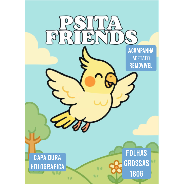 Livro para Colorir Psita Friends Calopsita e Amigos