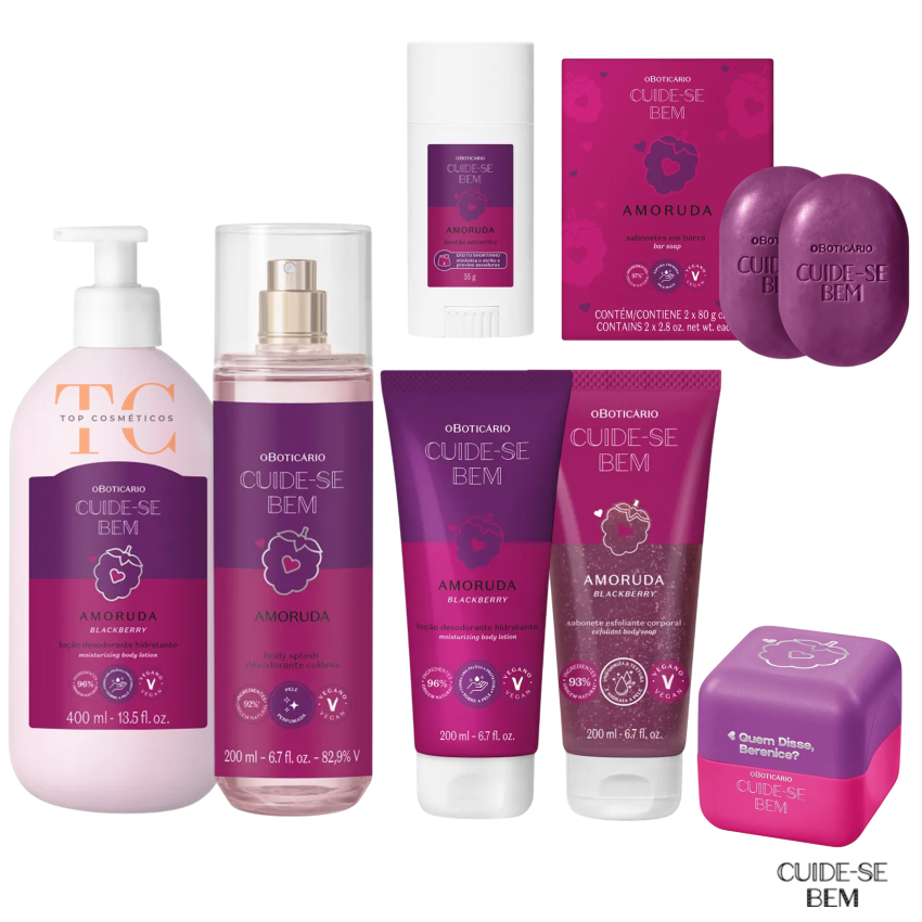 Linha Cuide-se Bem Amoruda (o Boticário): Body Splash, Hidratante Corporal, Sabonete Esfoliante, Bastão Anti-Atrito e + em Oferta na Shopee