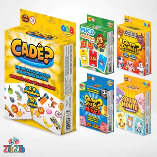 Kit Jogos De Cartas - Cade Quem Sou Eu Mico + Memória Quem Da Mais Rouba Monte Animais - GGB