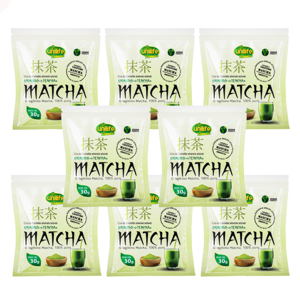 Kit 8 Matcha Puro Envelope Legitimo 30g - Unilife | Shopee Brasil