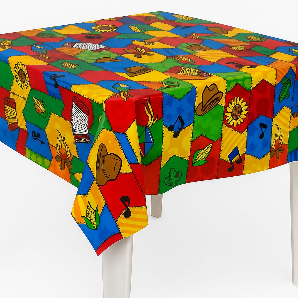 10 Toalhas Mesa Estampa Retalhos Caipira Perolada Para Festa Junina Decoração São João 70X70/80X80cm