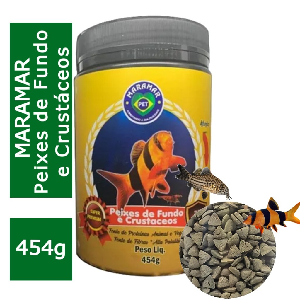 Ração Maramar Peixes De Fundo Crustáceos 454g Maramar - Para Peixe de ...