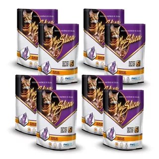 Kit Areia para Gatos Cristais de Sílica 8 Pacotes 1,4 kg Anti‑Odor Antialérgica