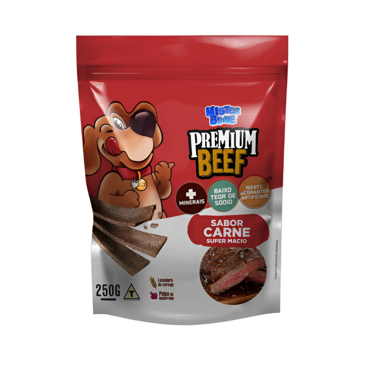 Bifinho Petisco 250g Premium Cães Beef Saboroso Mister Bone Carne ou Picanha - ENVIO IMEDIATO em Oferta na Shopee