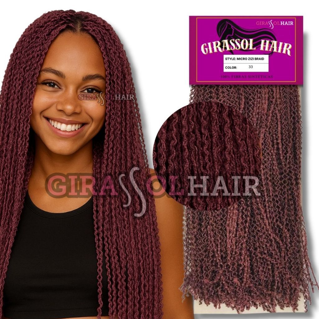Cabelo Micro Zizi Pacotão 320g Miojinho Trancinha Kanecalon Cor 33
