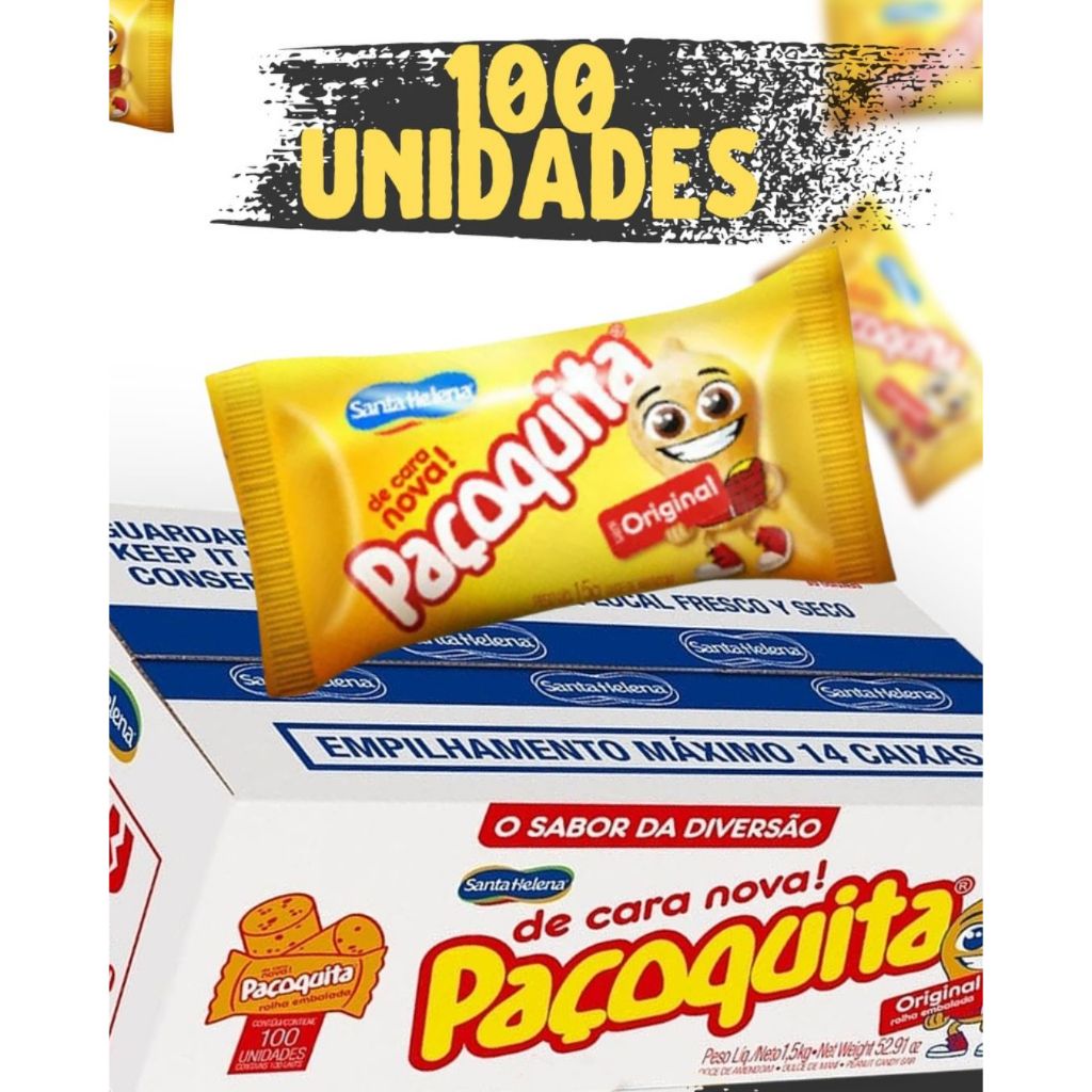 Paçoca Rolha Embalada Paçoquita c/ 100 Unidades 1,5Kgs - Santa Helena ...