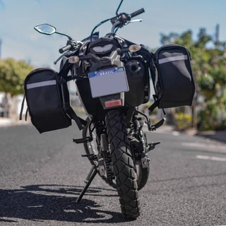 Bolsa Alforge Par Moto Baú Universal Impermeável Reforçado 60 Litros Nylon Forrado Eva 4mm Todas As Motos
