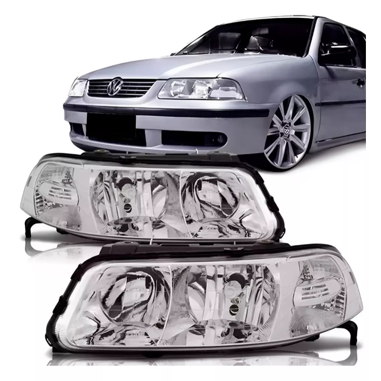 Farol Gol G3 Foco Duplo 1999 2000 A 2005 Cromado parati Saveiro Envio ...